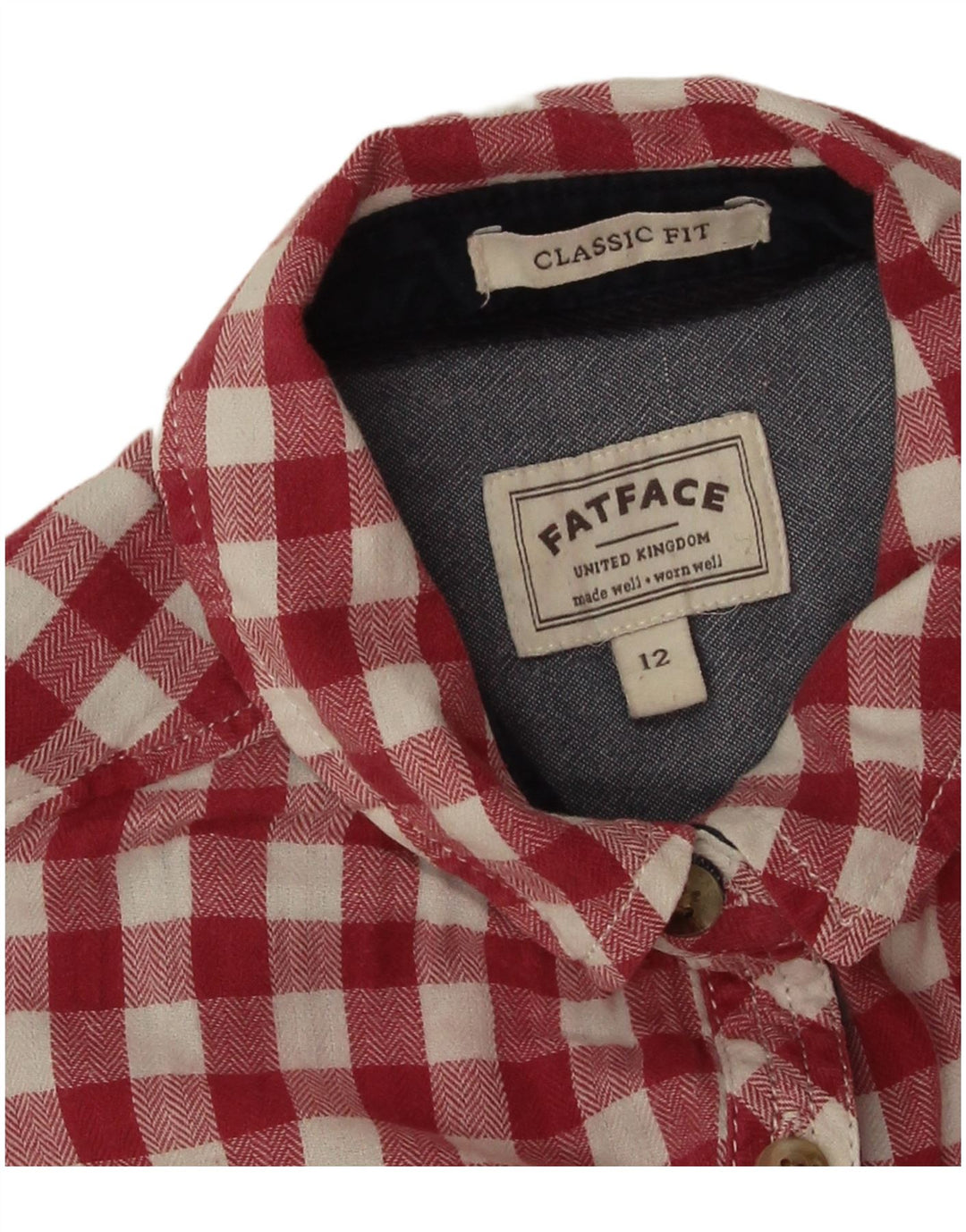 Fat Face Womens Classic Fit Flannel Shirt UK 12 Medium Red Gingham