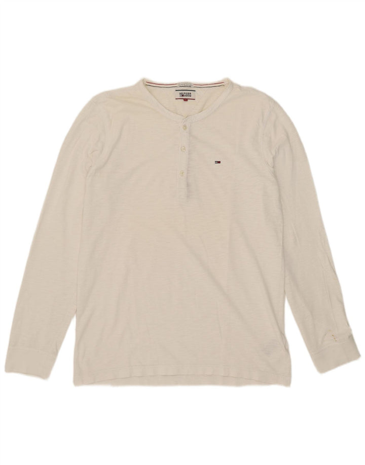 Tommy Hilfiger Mens Top Long Sleeve XL White Cotton