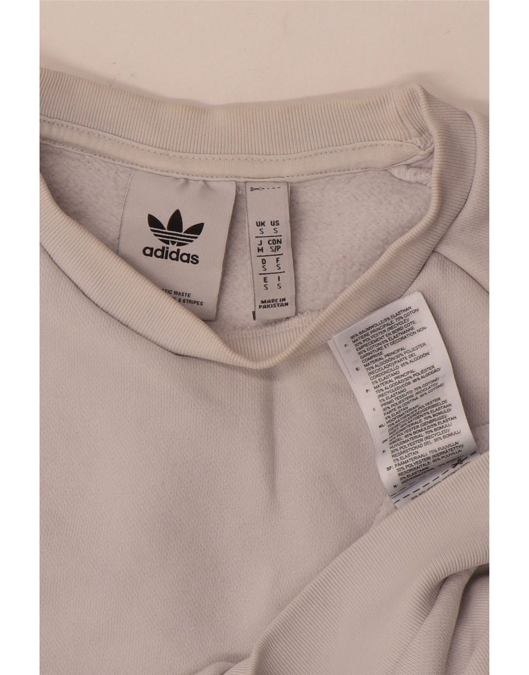 ADIDAS Mens Sweatshirt Jumper Small White Cotton