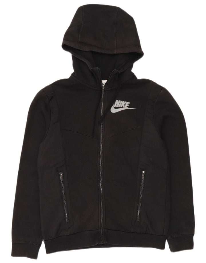 Nike Mens Zip Hoodie Sweater Small Black Cotton