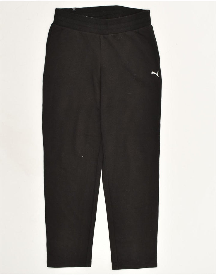 PUMA Womens Tracksuit Trousers UK 10 Small Black Cotton | Vintage Puma | Thrift | Second-Hand Puma | Used Clothing | Messina Hembry 