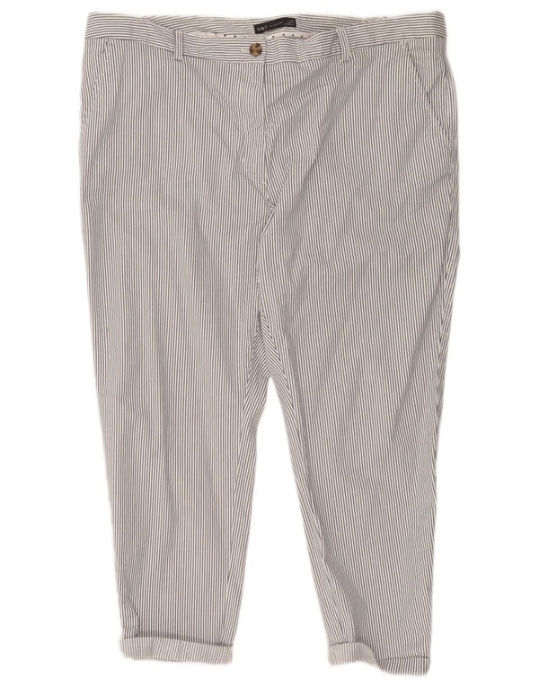 Женские укороченные брюки Marks & Spencer UK 20 2XL W41 L26 в белую полоску
