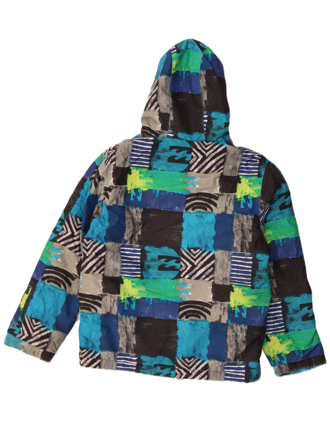 Лыжная куртка Billabong с капюшоном для мальчиков 13-14 лет, XL, разноцветная в стиле пэчворк