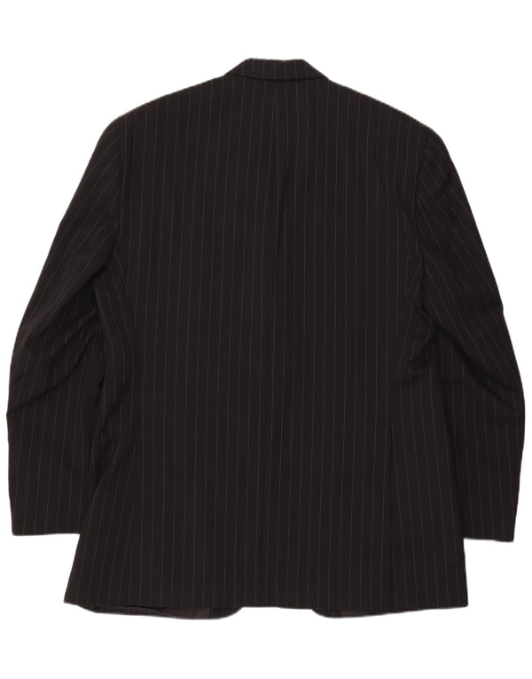 Giacca blazer da uomo a 3 bottoni CHAPS UK 42 XL lana gessata nera