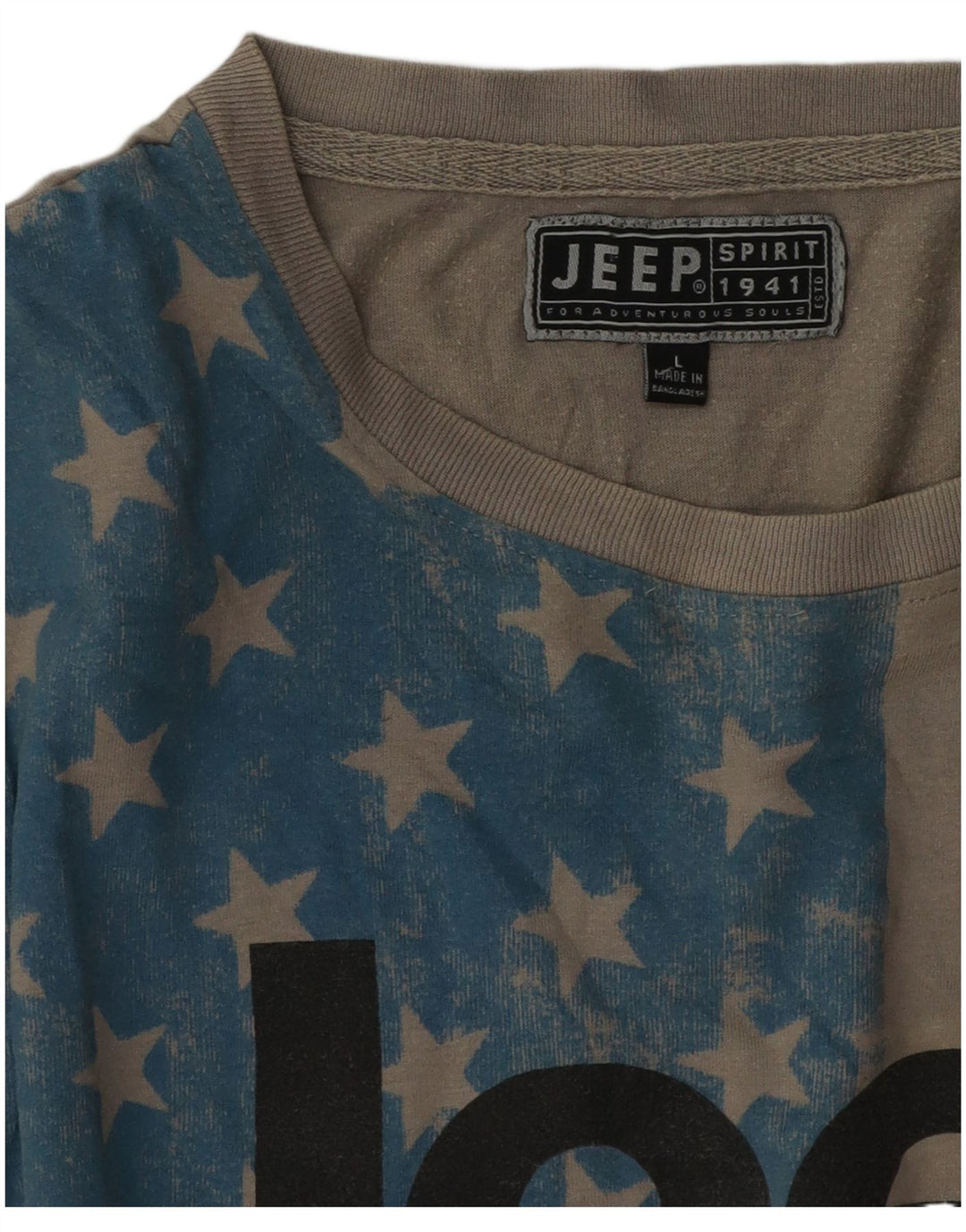 Jeep Mens USA Graphic T-Shirt Top Large Grey