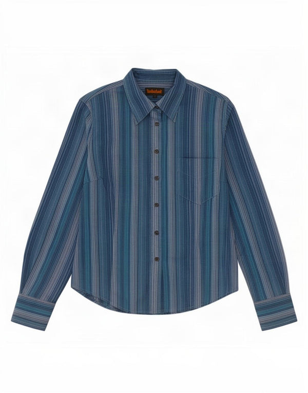 Camicia da donna Timberland UK 14 grande cotone gessato blu