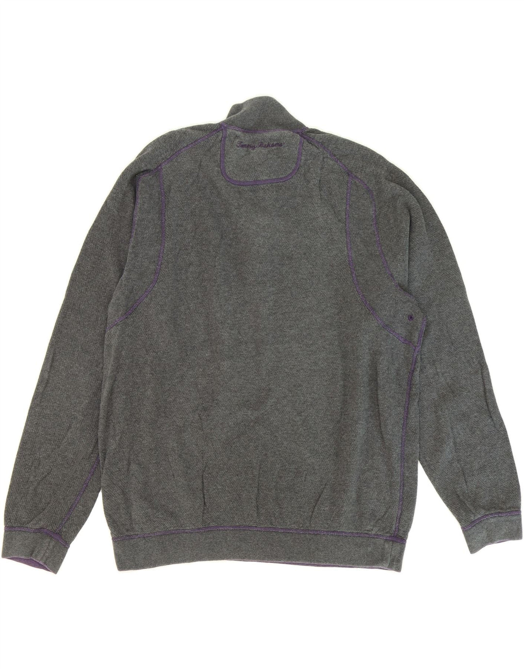 TOMMY BAHAMA Mens Zip Neck Reversible Sweatshirt Jumper Large Grey Vintage Tommy Bahama and Second-Hand Tommy Bahama from Messina Hembry 
