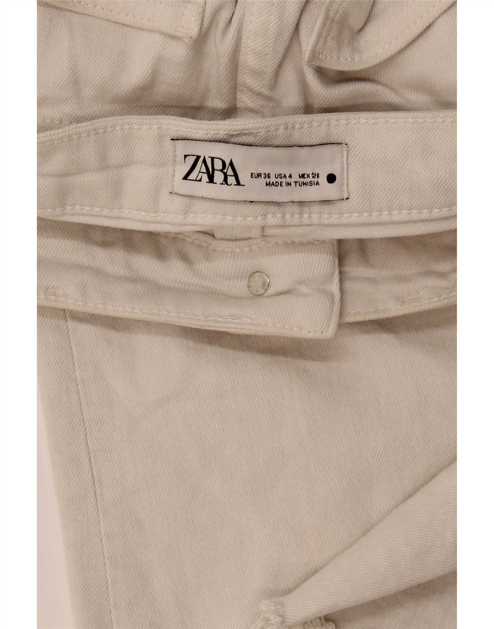 Zara Womens Bootcut Jeans EU 36 XS W26 L28 Off White