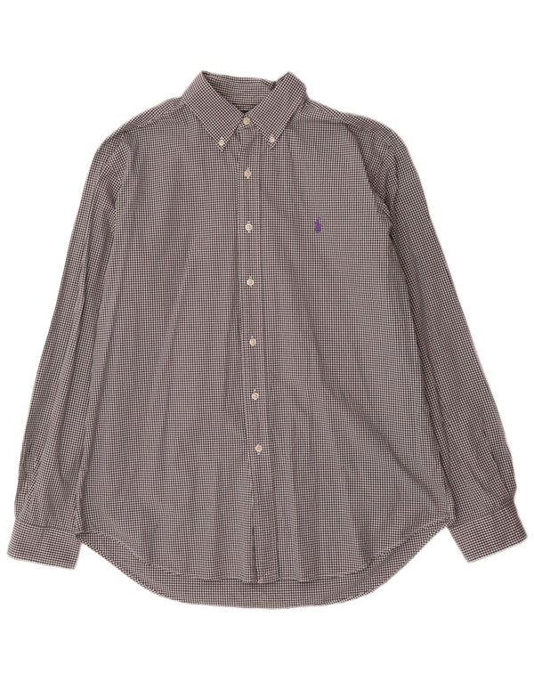 Ralph Lauren - Camisa de corte clásico para hombre, talla grande, algodón a cuadros, color negro