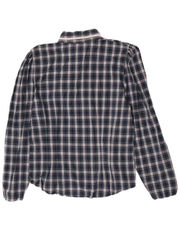 Benetton Womens Shirt IT 46 Large Green Plaid