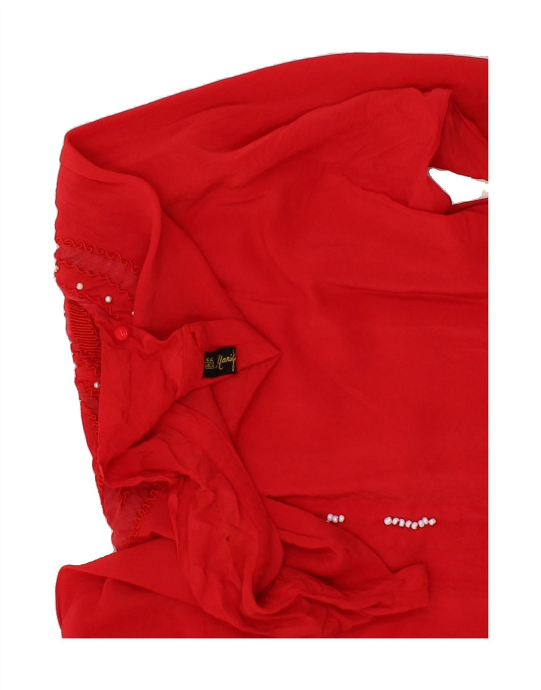 MARIO PUCCI CECCONI Womens Shirt Blouse IT 44 Medium Red Acetate Vintage Mario Pucci Cecconi and Second-Hand Mario Pucci Cecconi from Messina Hembry 