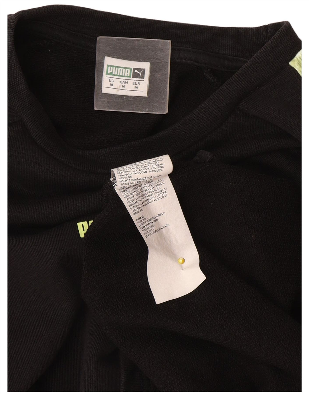 Puma Womens Sweatshirt Jumper UK 14 Medium Black Colourblock Cotton