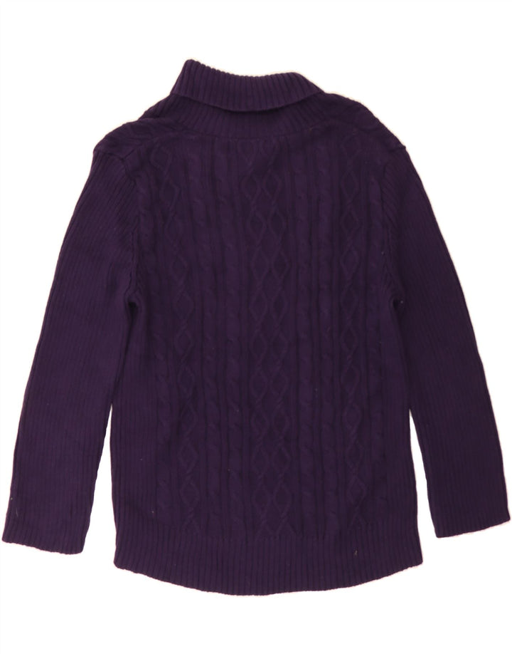 CHAPS Womens Shawl Neck Jumper Sweater UK 16 Large Purple Cotton Vintage Chaps and Second-Hand Chaps from Messina Hembry 