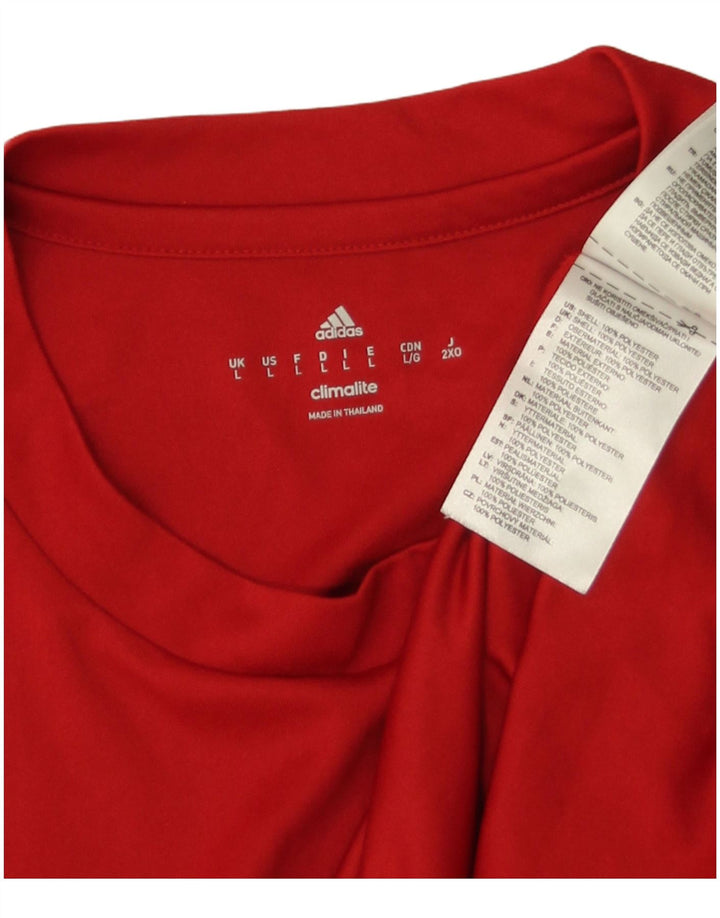 Adidas Hommes Climalite T-Shirt Haut Grand Rouge Polyester