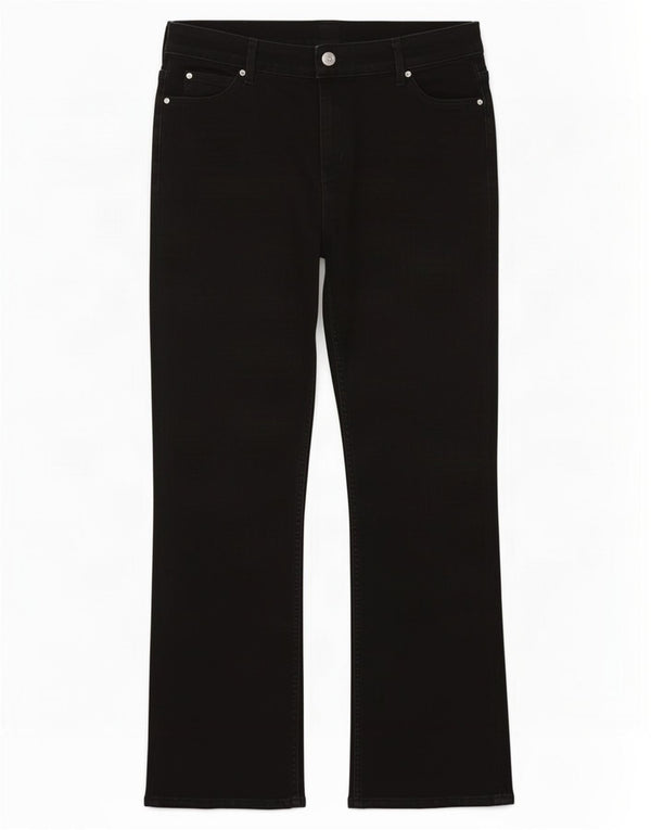 Jeans Marks & Spencer feminino bootcut UK 18 XL W36 L30 algodão preto