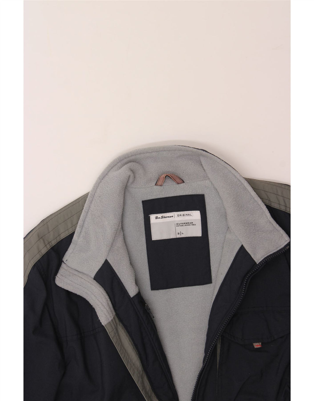 BEN SHERMAN Mens Windbreaker Jacket UK 40 Large Navy Blue Colourblock