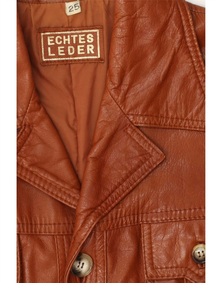 Chaqueta de cuero vintage para hombre Reino Unido 38 Marrón medio