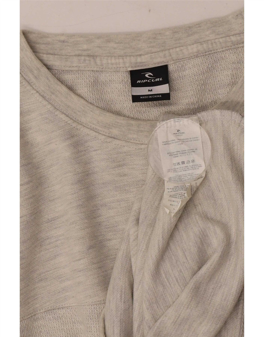 Rip Curl Herre Crew Neck Jumper Sweater Medium Grey Flecked Bomuld