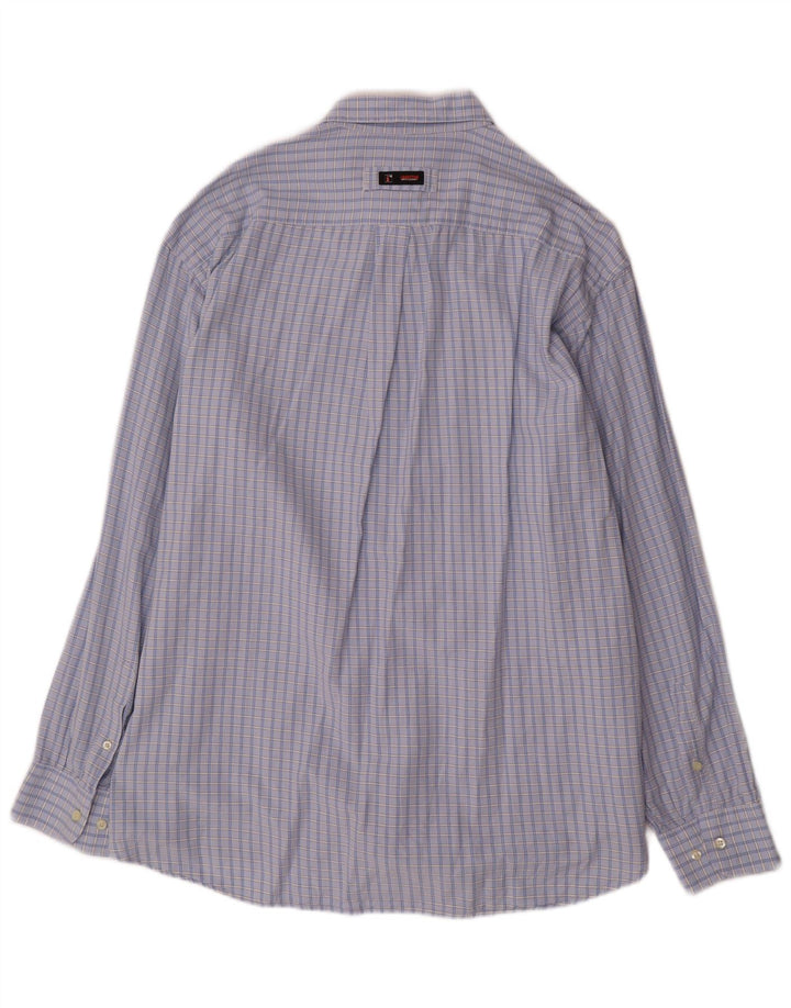 Vintage Mens Shirt 2XL Blue Check Cotton