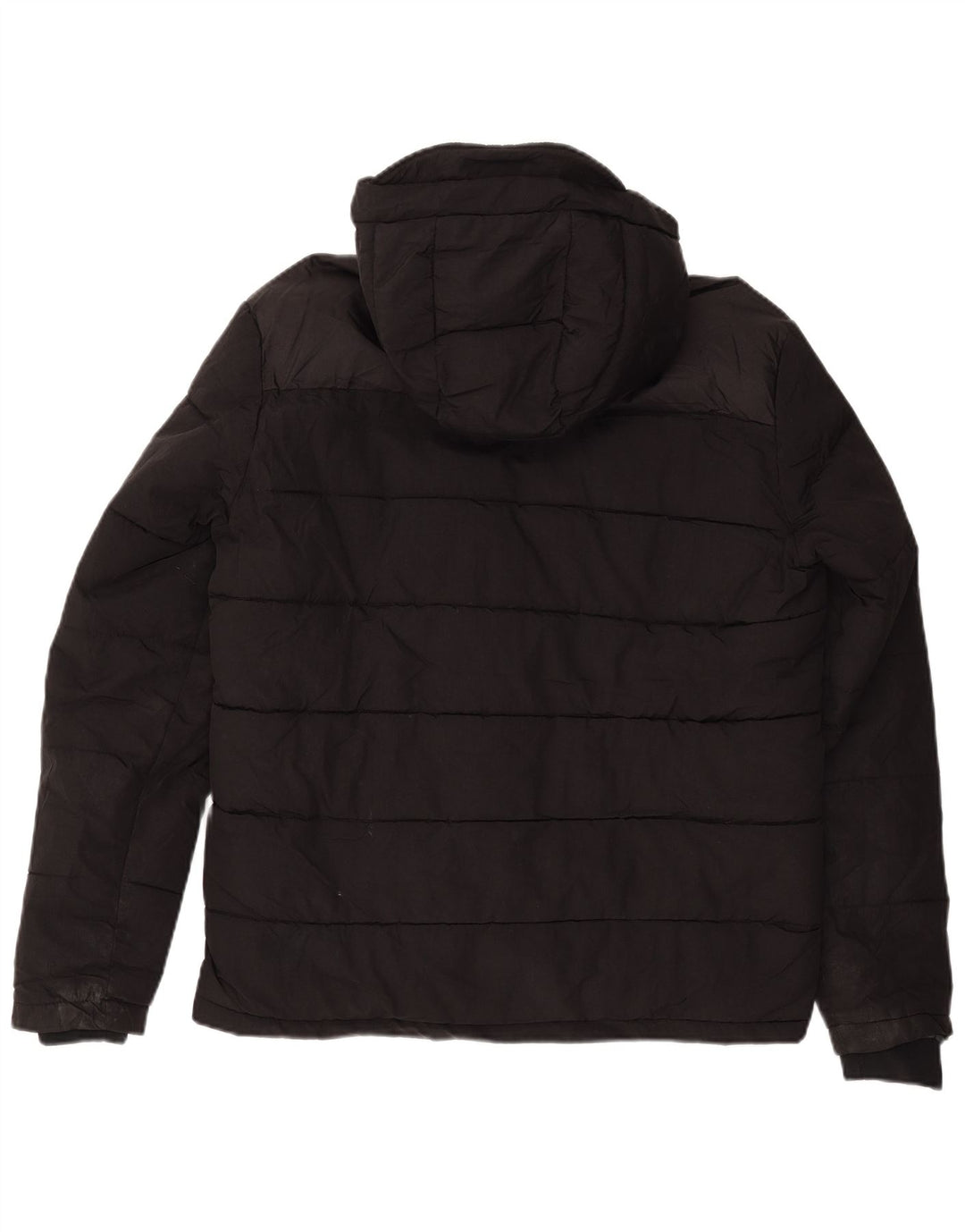 JACK & JONES Mens Hooded Padded Jacket UK 40 Large Black Nylon