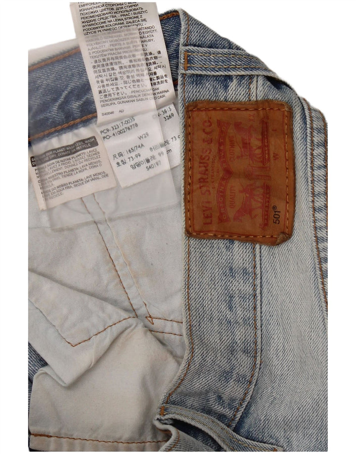 Levi's Womens 501 Distressed Denim Hot Pants W29 Medium Blue Cotton