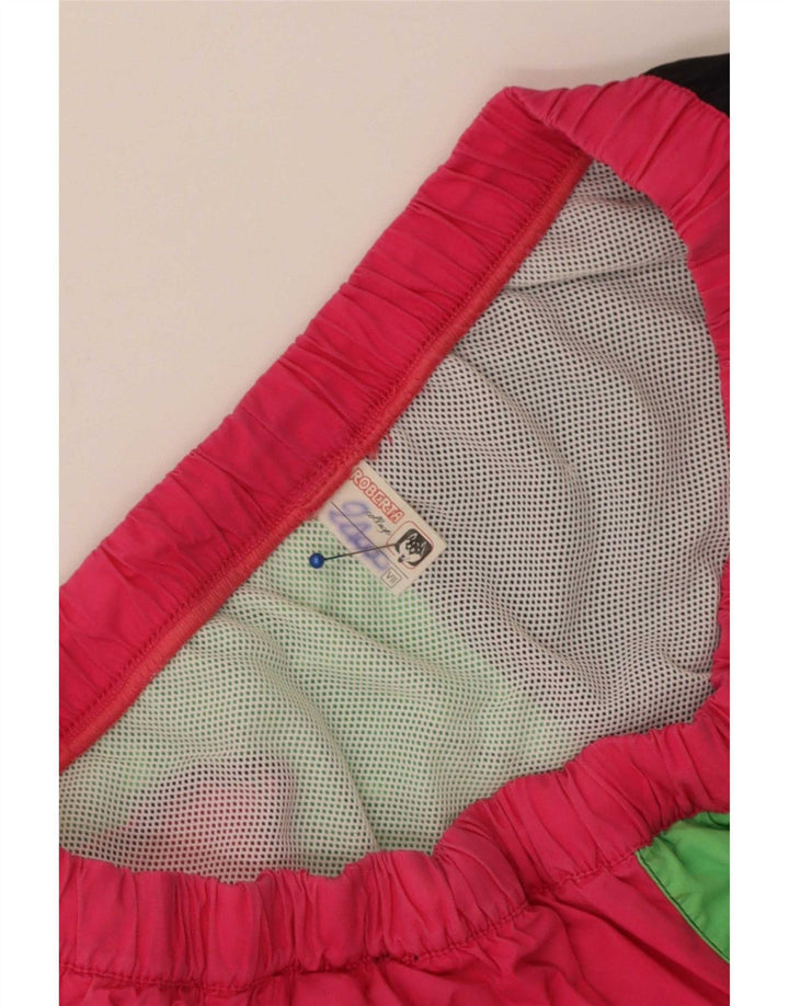 vintage Womens Swimming Shorts UK 14 Medium Multicolore Colourblock