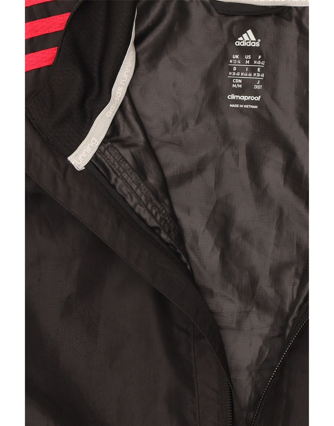 ADIDAS Womens Response Rain Jacket UK 12/14 Medium Black Polyester Vintage Adidas and Second-Hand Adidas from Messina Hembry 