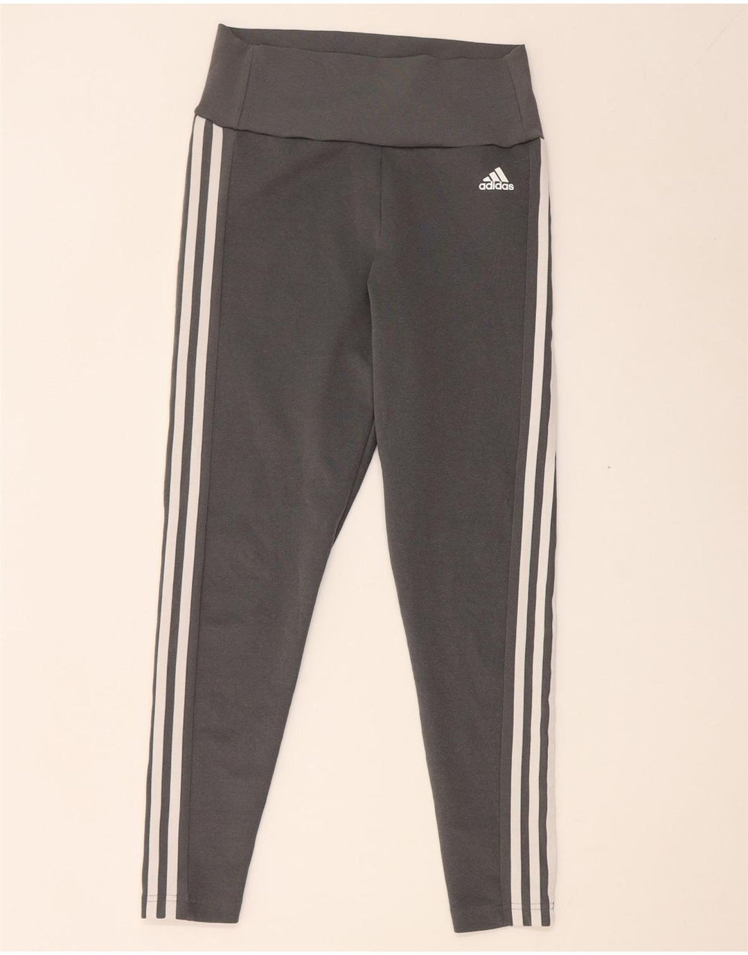 Adidas Womens Aeroready Crop Leggings UK 12/14 Medium Grey Polyester