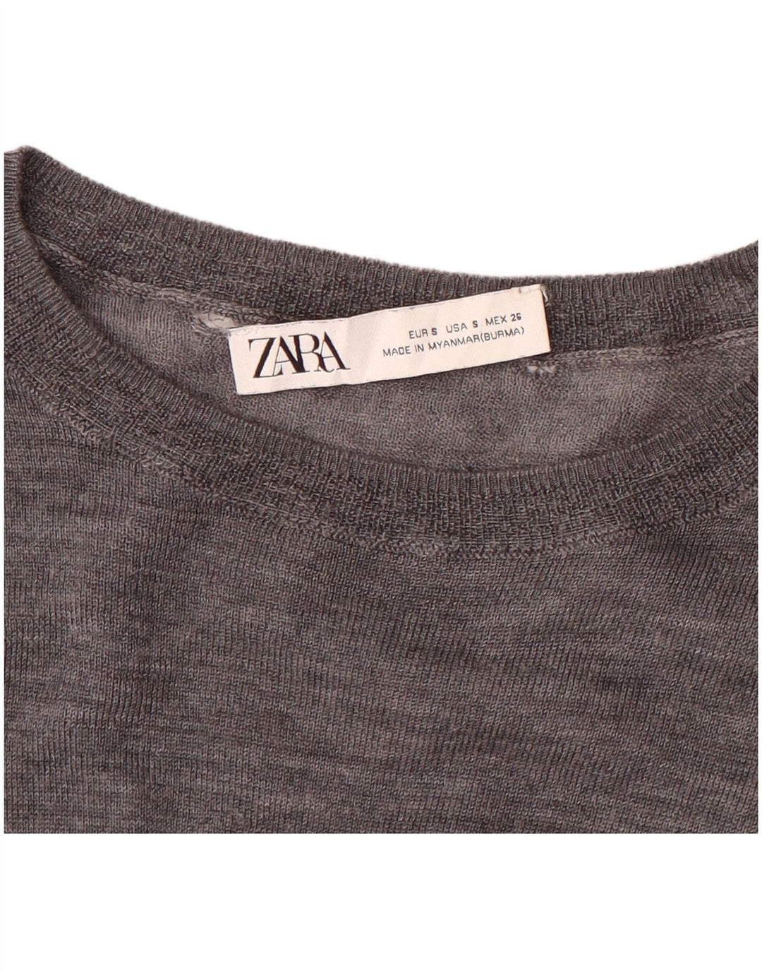 ZARA Womens Boat Neck Jumper Sweater UK 10 Small Grey