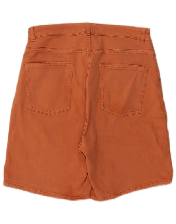 Fat Face Damen Darley Denim Shorts UK 10 Small W30 Orange Baumwolle