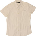 CALVIN KLEIN JEANS Mens Short Sleeve Shirt Medium White Cotton Vintage Calvin Klein Jeans and Second-Hand Calvin Klein Jeans from Messina Hembry 