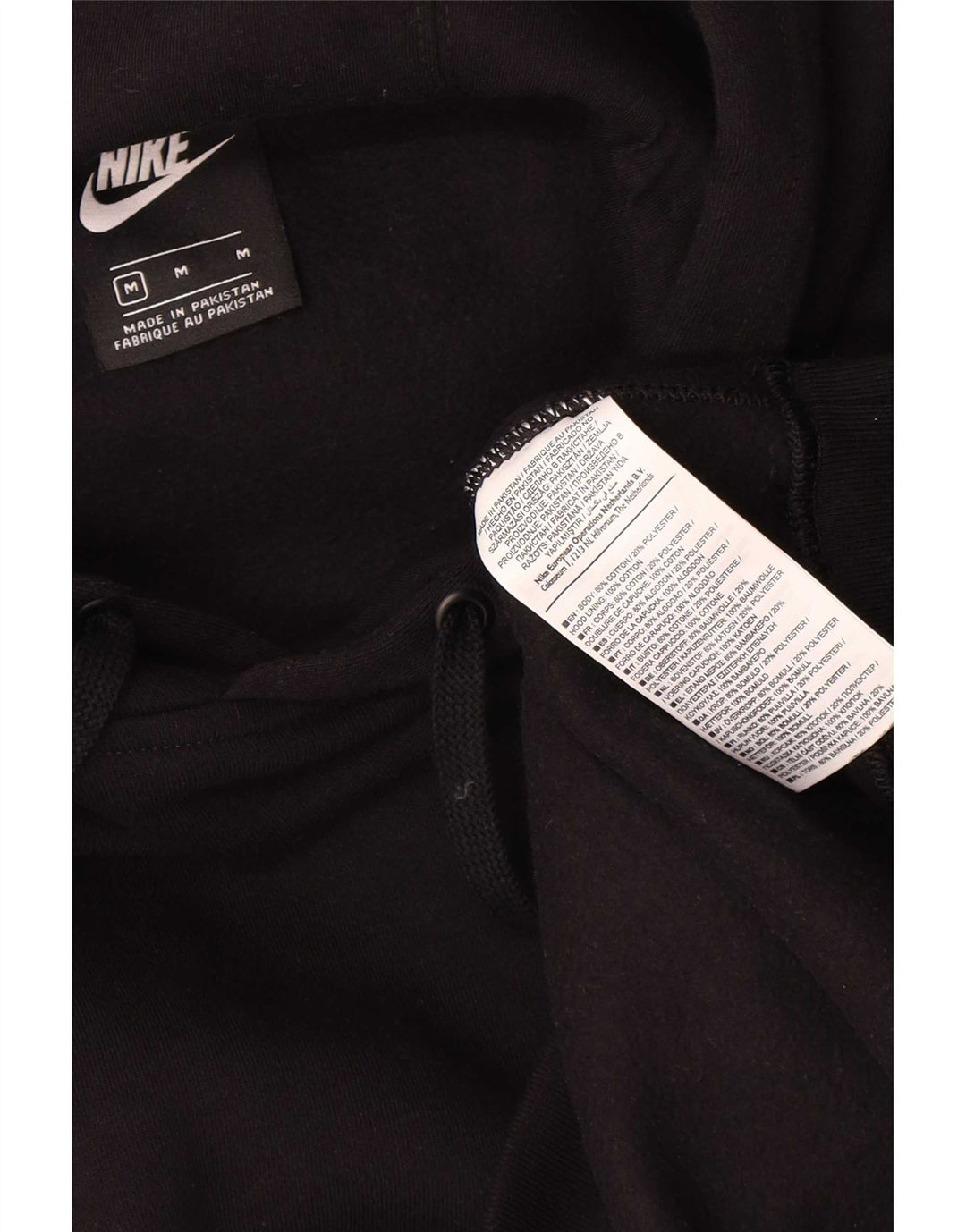 Nike Mens Hoodie Jumper Medium Black Cotton