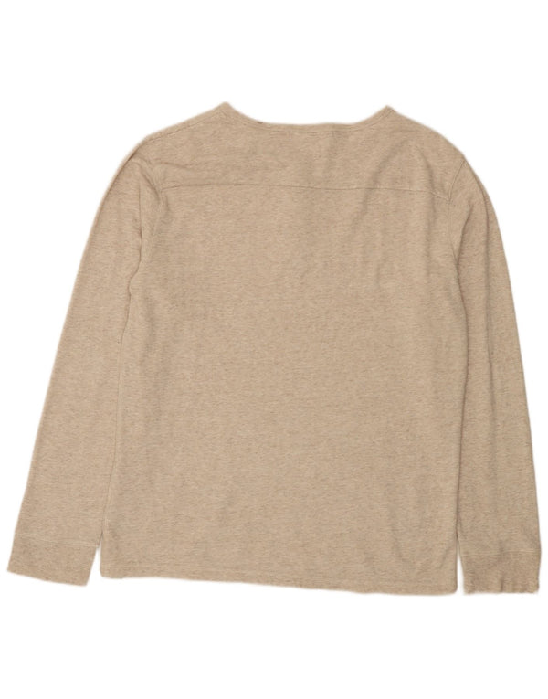 Scotch & Soda Hombre Top Manga Larga XL Algodón Moteado Beige