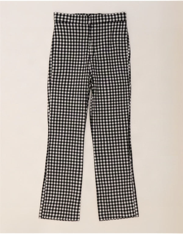 Zara Womens Bootcut Casual Trousers Large W30 L27 Black Gingham