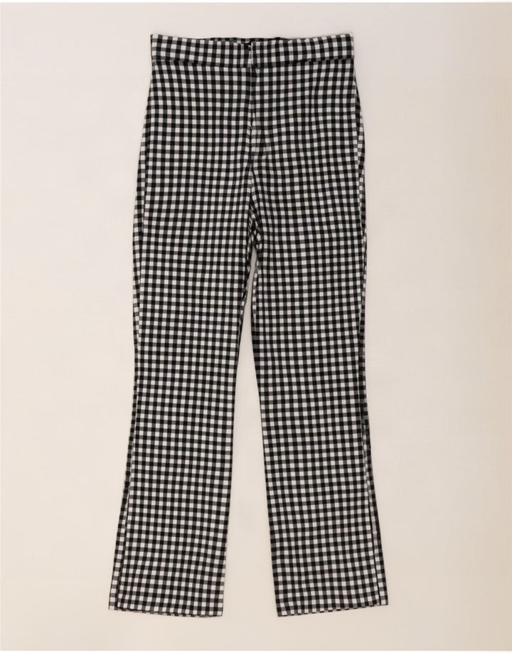 Zara Womens Bootcut Casual Trousers Large W30 L27 Black Gingham