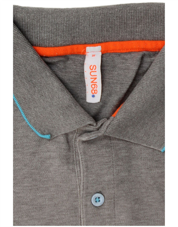 SUN68 Mens Polo Shirt Medium Grey Cotton