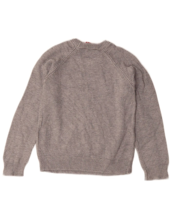GUESS piger grafisk rund hals sweater 3-4 år grå viskose