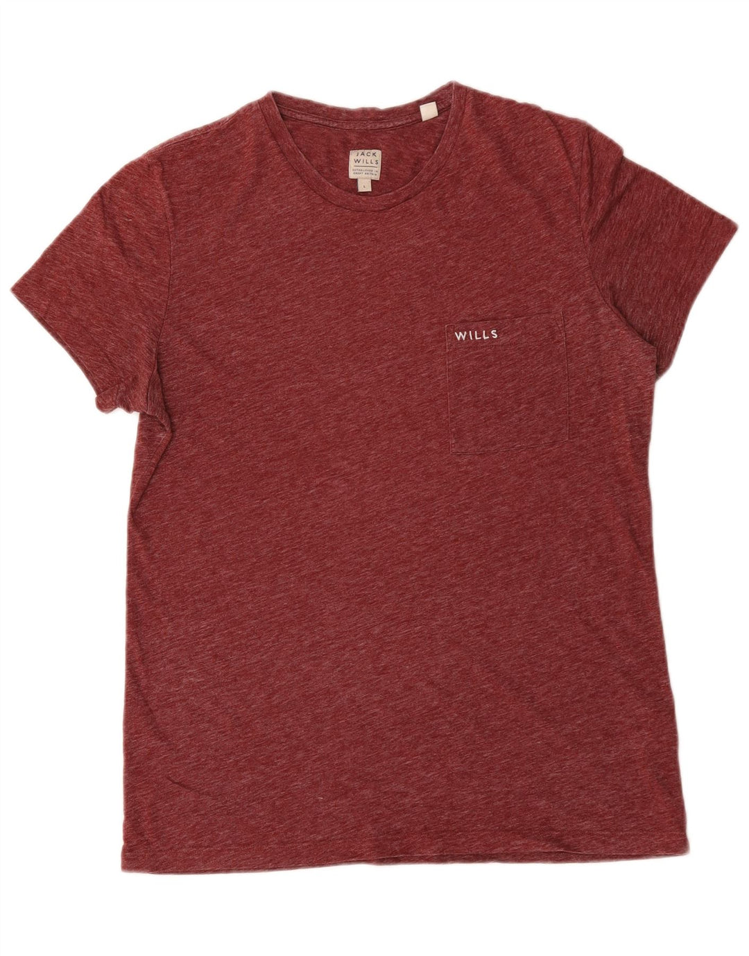 Jack Wills T-Shirt Homme Haut Large Bordeaux Moucheté Polyester