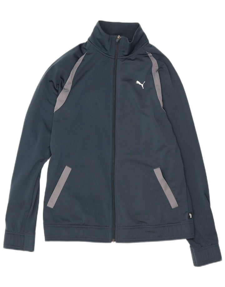 Puma Chaqueta de chándal para mujer UK 10 Small Blue Colourblock Poliéster