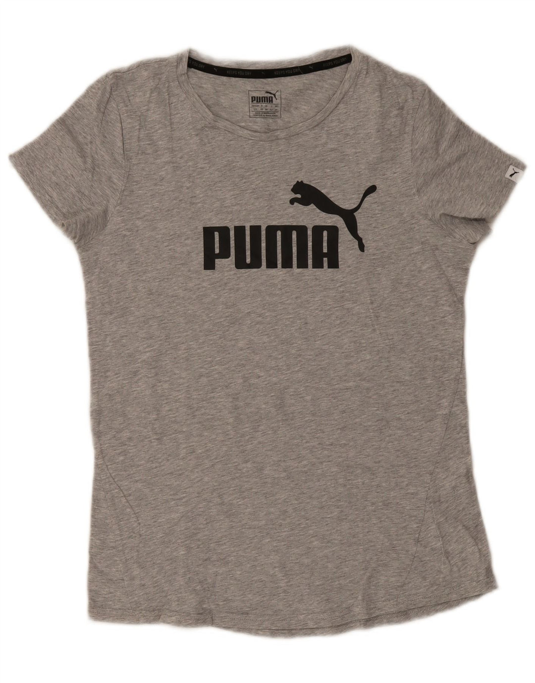 Puma Womens Graphic T-Shirt Top UK 14 Medium Grey Cotton