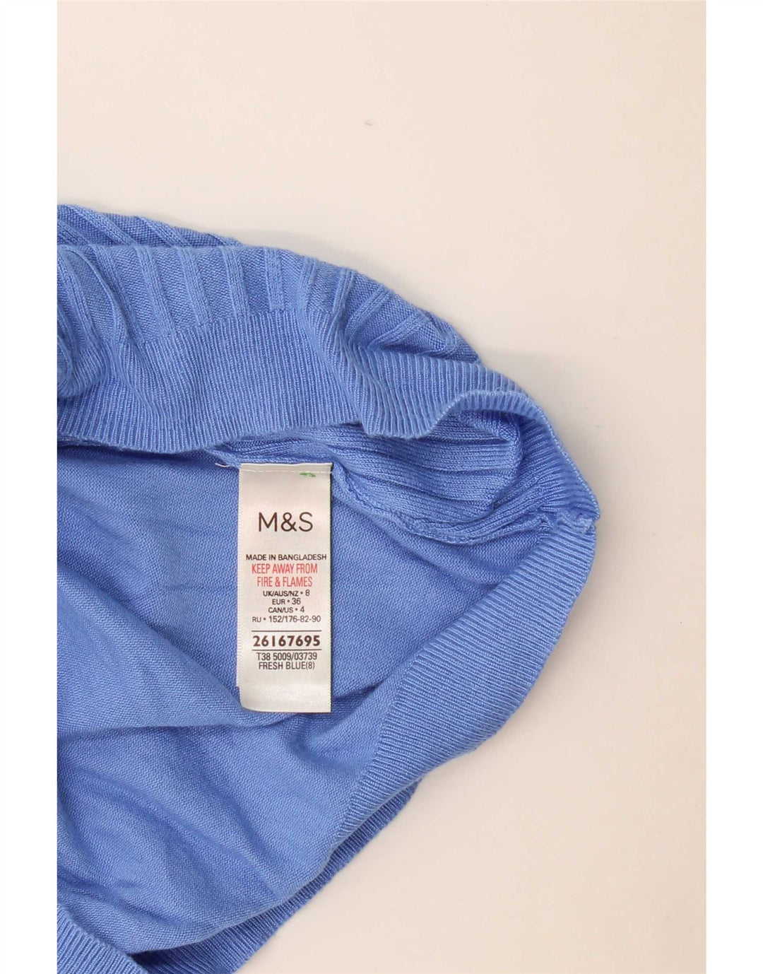 Marks & Spencer Womens Boat Neck Jumper Sweater UK 8 Small Blue