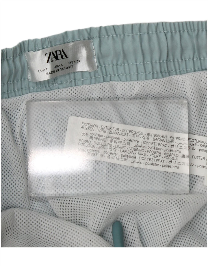 Zara Badeshorts til mænd store blå polyester