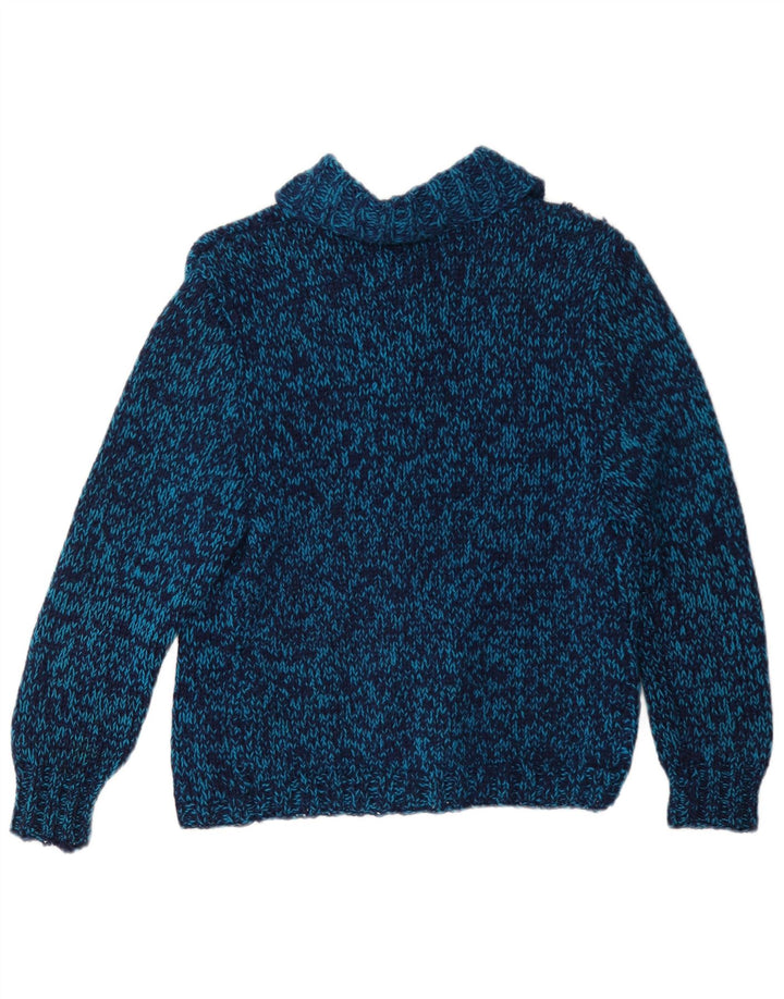 Vintage Womens Cardigan Sweater UK 12 Medium Blue Flecked