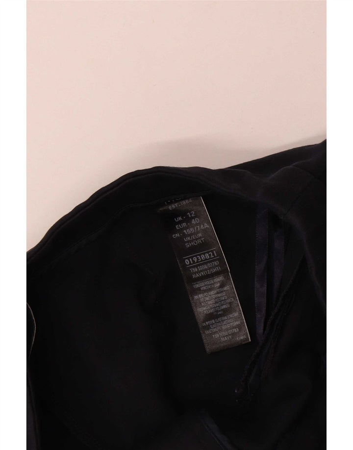 Marks & Spencer Womens Cropped Trousers UK 12 Medium W30 L25 Navy Blue