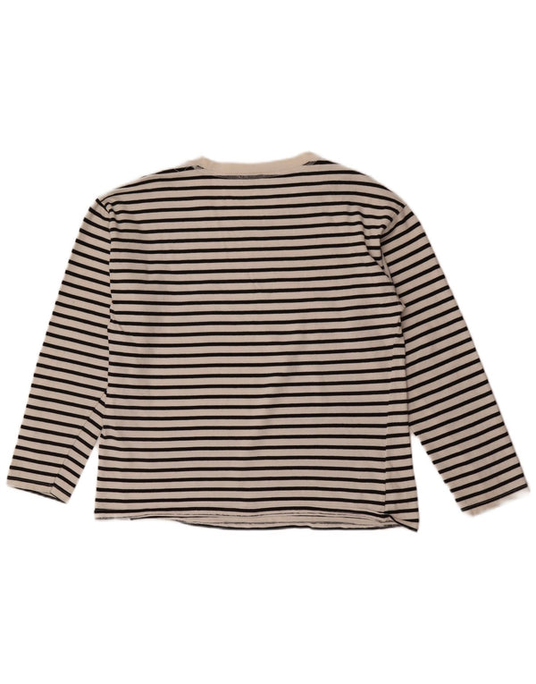 Top Zara da donna a maniche lunghe UK 16 grande cotone a righe bianche