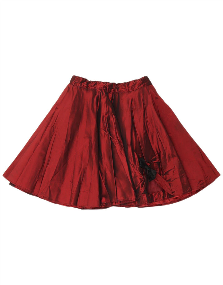 Vintage Womens Flared Skirt W26 Small  Burgundy