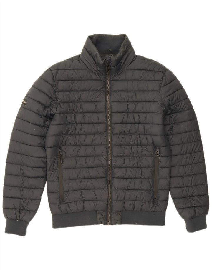 Superdry Herren Wattierte Jacke UK 40 Large Marineblaues Nylon