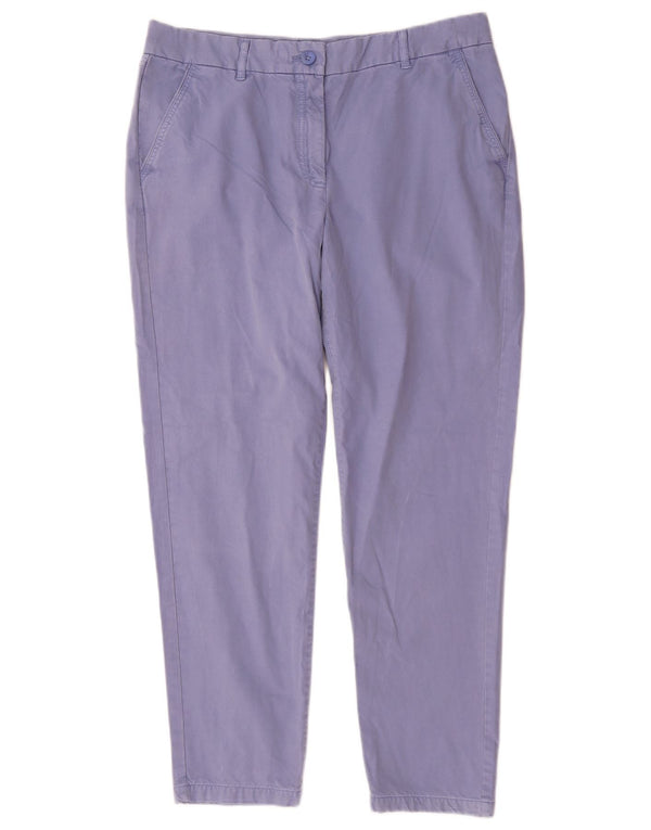 Marks & Spencer Pantalon chino slim pour femme UK 14 Large W34 L29 Bleu Coton