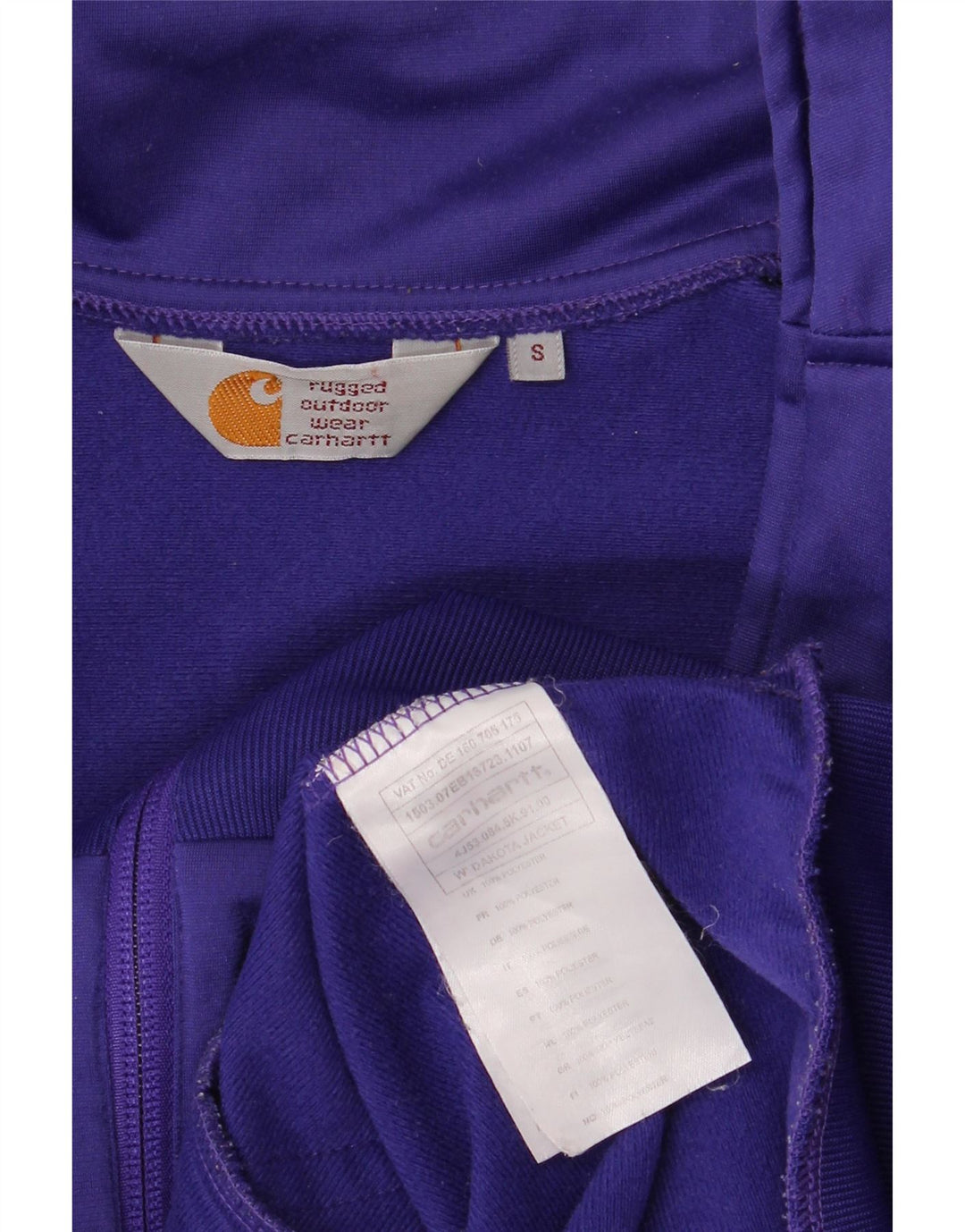 Carhartt Damen-Trainingsanzug-Oberteiljacke UK 10 Small Purple Chevron Polyester