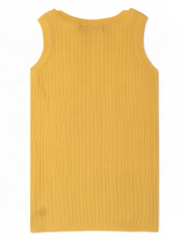 Zara Damen Weste Top UK 12 Mittelgelb